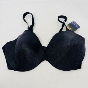 Bali Womens Size 40DD Shaping Underwire Lightly Lined Bra Black Scroll 3722 2421